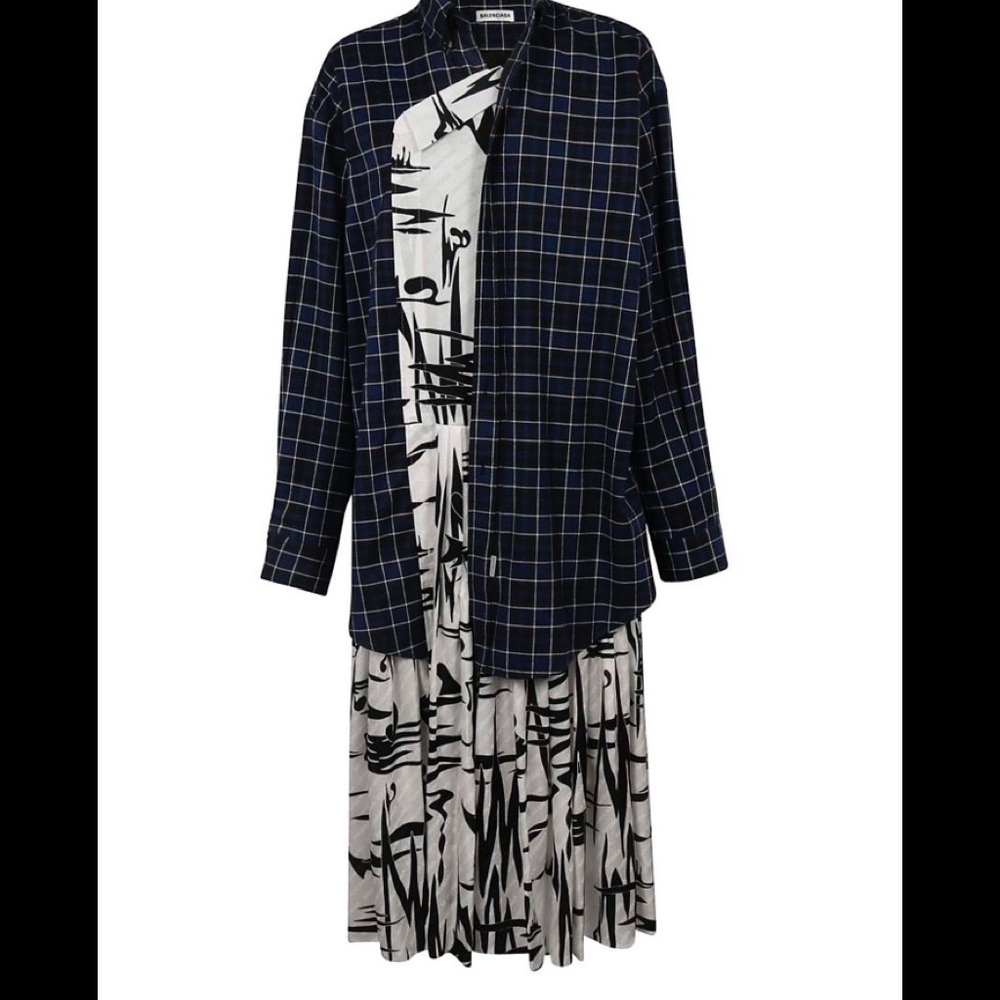 Female Balenciagia layered shirt dress